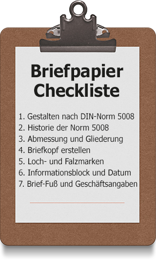 Briefpapier Checkliste Briefpapier Checkliste